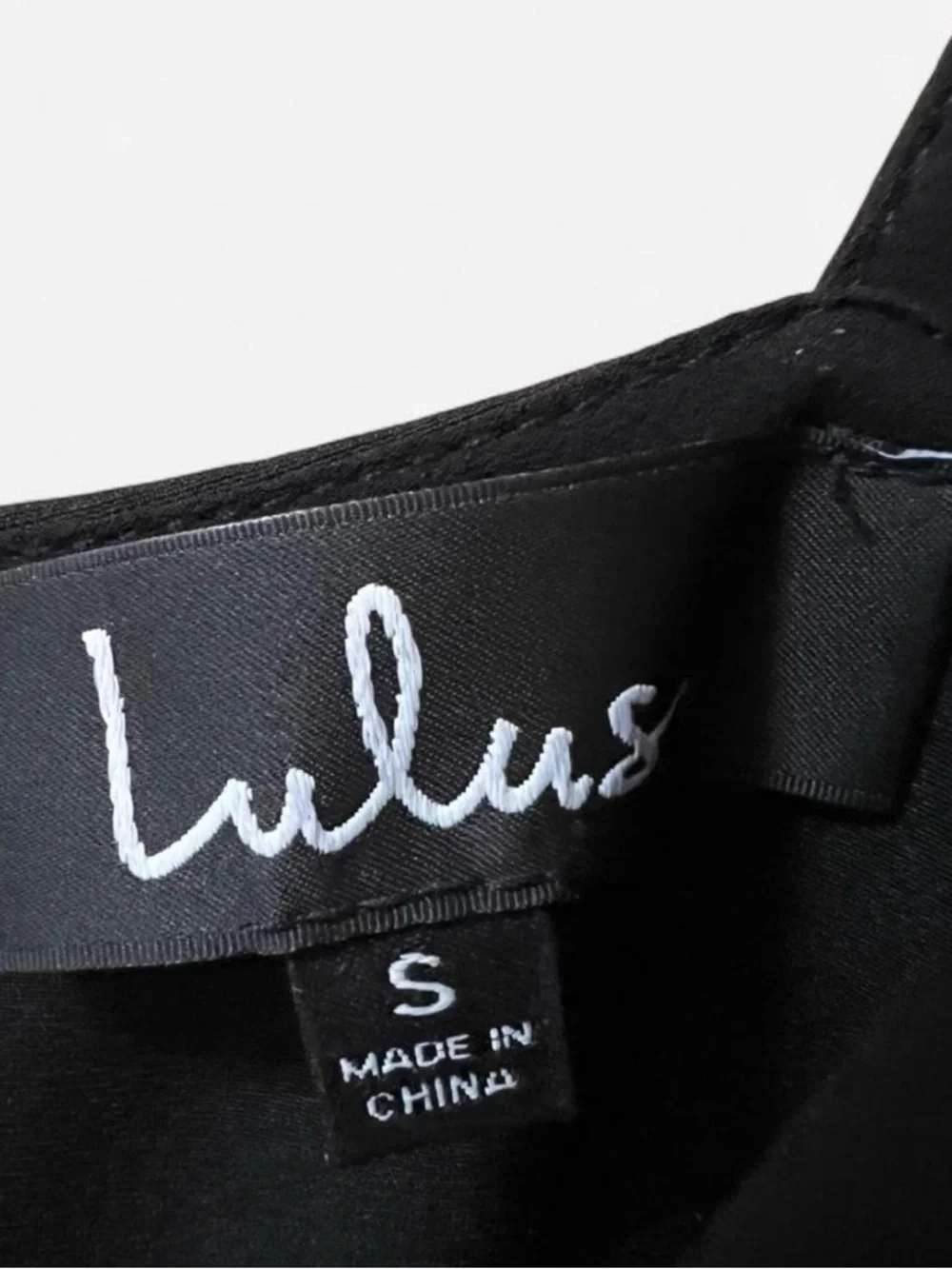 Lulu's Small Black Ruffle-Trim Midi Dress Formal Cocktail Wedding Guest Bodycon - Picture 8 of 8